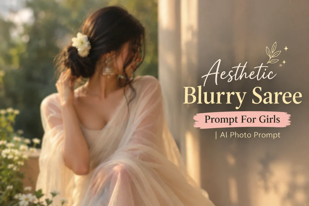 Aesthetic Blurry Saree Prompt For Girls | AI Photo Prompt es py feature image bna do